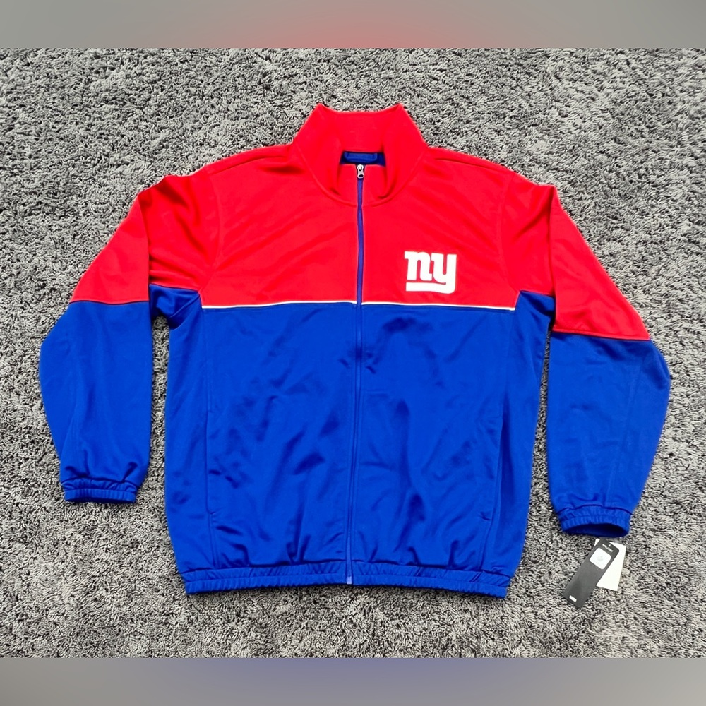 New York Giants NFL Performance Jacket NWT Men's Size XL Full Zip Royal Blue